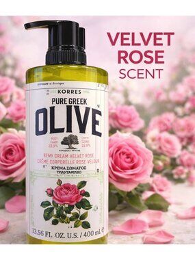 Korres Greek Olive Oil Body Cream Velvet Rose 13.53 oz Hydrating Lotion Jumbo